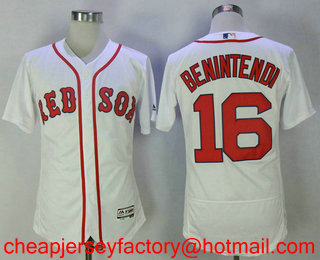 Men's Boston Red Sox #16 Andrew Benintendi White Home Stitched MLB Flex Base Jersey