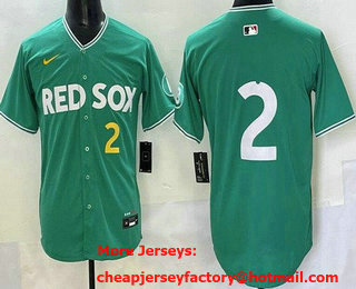 Men's Boston Red Sox #2 Alex Bregman Green 2025 City Connect Limited Jersey