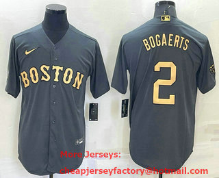 Men's Boston Red Sox #2 Xander Bogaerts Grey 2022 All Star Stitched Cool Base Nike Jersey