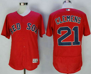 Men's Boston Red Sox #21 Roberto Clemente Retired Red Stitched MLB 2016 Flex Base Jersey