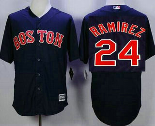Men's Boston Red Sox #24 Manny Ramirez Retired Navy Blue Stitched Baseball Jersey