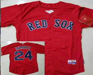 Men's Boston Red Sox #24 Manny Ramirez Retired Red Stitched Baseball Jersey
