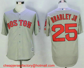 Men's Boston Red Sox #25 Jackie Bradley Jr. Gray Road Stitched 2015 MLB Cool Base Jersey