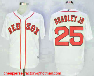 Men's Boston Red Sox #25 Jackie Bradley Jr. White Stitched 2015 MLB Cool Base Jersey
