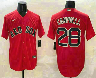Men's Boston Red Sox #28 Kristian Campbell Red Cool Base Stitched Jersey