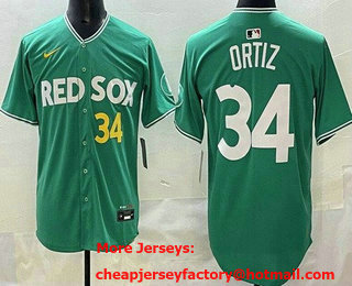 Men's Boston Red Sox #34 David Ortiz Green 2025 City Connect Player Name Limited Jersey