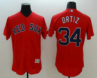 Men's Boston Red Sox #34 David Ortiz Red Flexbase 2016 MLB Player Jersey