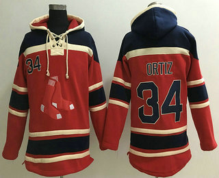 Men's Boston Red Sox #34 David Ortiz Red MLB Hoodie