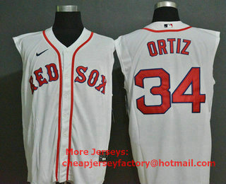 Men's Boston Red Sox #34 David Ortiz White 2020 Cool and Refreshing Sleeveless Fan Stitched MLB Nike Jersey