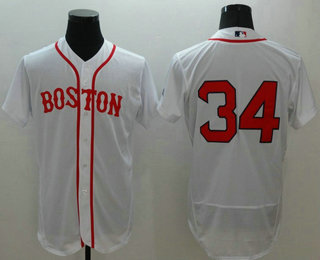 Men's Boston Red Sox #34 David Ortiz White Flexbase 2016 MLB Player Jersey