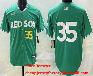 Men's Boston Red Sox #35 Garrett Crochet Green 2025 City Connect Limited Jersey