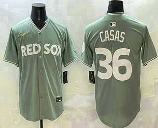 Men's Boston Red Sox #36 Triston Casas Green 2025 City Connect Limited Stitched Jersey