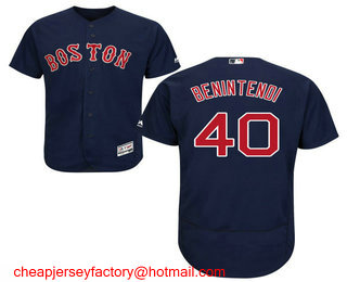 Men's Boston Red Sox #40 Andrew Benintendi Navy Blue Stitched MLB 2016 Flex Base Jersey