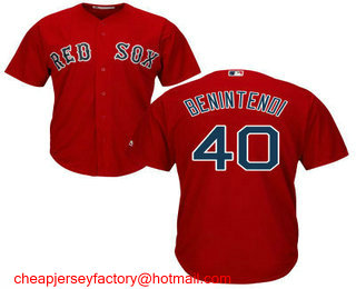 Men's Boston Red Sox #40 Andrew Benintendi Red Stitched MLB Cool Base Jersey