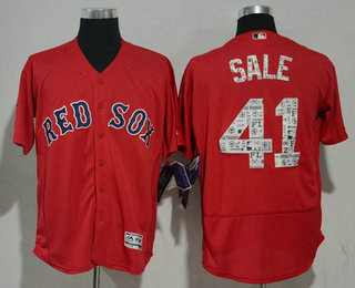 Men's Boston Red Sox #41 Chris Sale Red 2017 Spring Training Stitched MLB Flex Base Jersey
