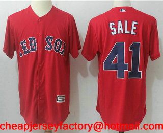Men's Boston Red Sox #41 Chris Sale Retired Red Stitched MLB Cool Base Jersey