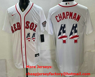 Men's Boston Red Sox #44 Aroldis Chapman White 2026 USA 250 Fourth of July Home Stitched Jersey