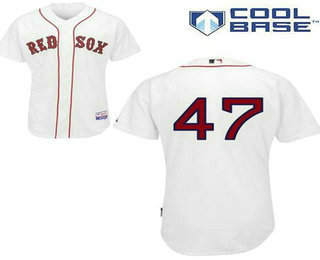 Men's Boston Red Sox #47 Travis Shaw White Home Stitched Baseball Jersey
