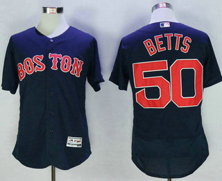 Men's Boston Red Sox #50 Mookie Betts Navy Blue 2016 Flexbase Baseball Jersey