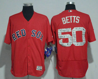 Men's Boston Red Sox #50 Mookie Betts Red 2017 Spring Training Stitched MLB Flex Base Jersey