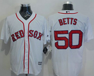 Men's Boston Red Sox #50 Mookie Betts White New Cool Base Jersey