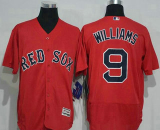 Men's Boston Red Sox #9 Ted Williams Retired Red Stitched MLB 2016 Flex Base Jersey