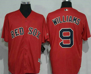Men's Boston Red Sox #9 Ted Williams Retired Red Stitched MLB Cool Base Jersey