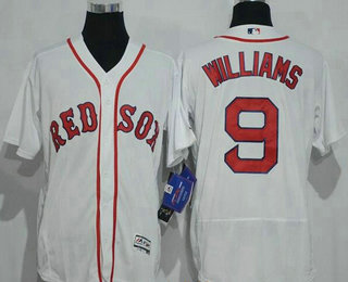 Men's Boston Red Sox #9 Ted Williams Retired White Stitched MLB 2016 Flex Base Jersey