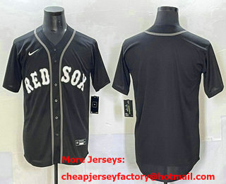 Men's Boston Red Sox Blank Black Lights Out Limited Stitched Jersey