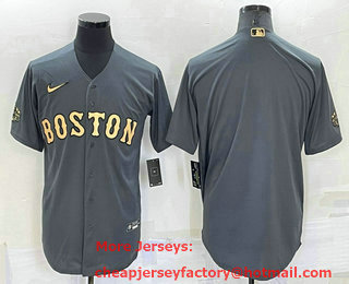 Men's Boston Red Sox Blank Grey 2022 All Star Stitched Cool Base Nike Jersey
