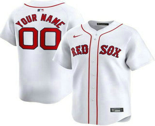 Men's Boston Red Sox Customized White Limited Jersey