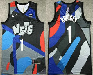 Men's Brooklyn Nets #1 Mikal Bridges Camo 2023 City Icon Sponsor Swingman Jersey