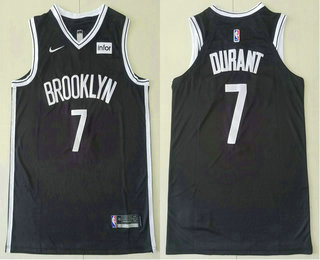 Men's Brooklyn Nets #7 Kevin Durant Black 2019 Nike Player Edition Stitched NBA Jersey With The Sponsor Logo