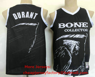 Men's Brooklyn Nets #7 Kevin Durant Black Hardwood Classics Soul Swingman Throwback Fashion Jersey