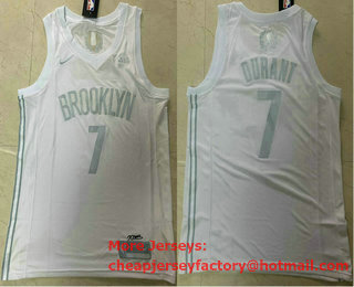 Men's Brooklyn Nets #7 Kevin Durant White 2020 MVP Nike Swingman Stitched NBA Jersey