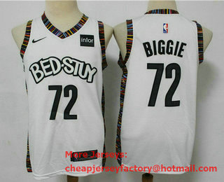 Men's Brooklyn Nets #72 Biggie NEW White 2021 City Edition NBA Swingman Jersey
