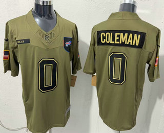 Men's Buffalo Bills #0 Keon Coleman Olive 2025 FUSE Salute to Service Limited Jersey