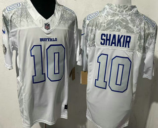 Men's Buffalo Bills #10 Khalil Shakir Limited White Rivalries FUSE Vapor Jersey