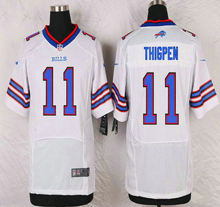 Men's Buffalo Bills #11 Marcus Thigpen White Road NFL Nike Elite Jersey