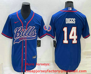 Men's Buffalo Bills #14 Stefon Diggs Blue Stitched Cool Base Nike Baseball Jersey