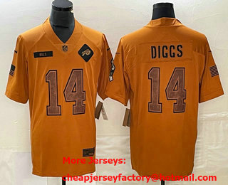 Men's Buffalo Bills #14 Stefon Diggs Brown 2023 Salute To Service Limited Stitched Jersey