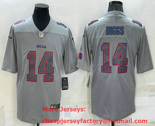 Men's Buffalo Bills #14 Stefon Diggs LOGO Grey Atmosphere Fashion Vapor Untouchable Stitched Limited Jersey