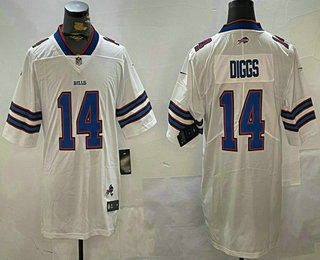Men's Buffalo Bills #14 Stefon Diggs Limited White Vapor Fashion Jersey