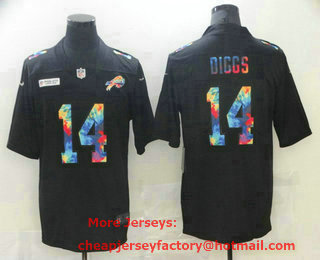 Men's Buffalo Bills #14 Stefon Diggs Multi Color Black 2020 NFL Crucial Catch Vapor Untouchable Nike Limited Jersey