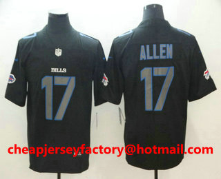 Men's Buffalo Bills #17 Josh Allen Black 2018 Fashion Impact Black Color Rush Stitched NFL Nike Limited Jersey