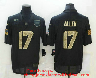Men's Buffalo Bills #17 Josh Allen Black Camo 2020 Salute To Service Stitched NFL Nike Limited Jersey