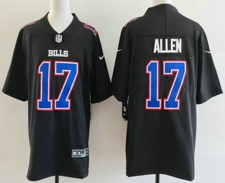 Men's Buffalo Bills #17 Josh Allen Limited Black Fashion Vapor Jersey