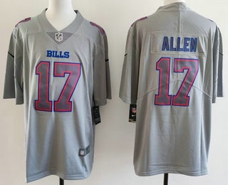 Men's Buffalo Bills #17 Josh Allen Limited Grey Fashion Vapor Jersey