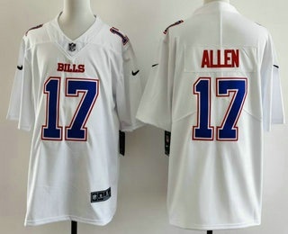 Men's Buffalo Bills #17 Josh Allen Limited White Fashion Vapor Jersey