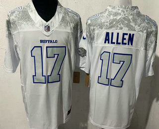 Men's Buffalo Bills #17 Josh Allen Limited White Rivalries FUSE Vapor Jersey